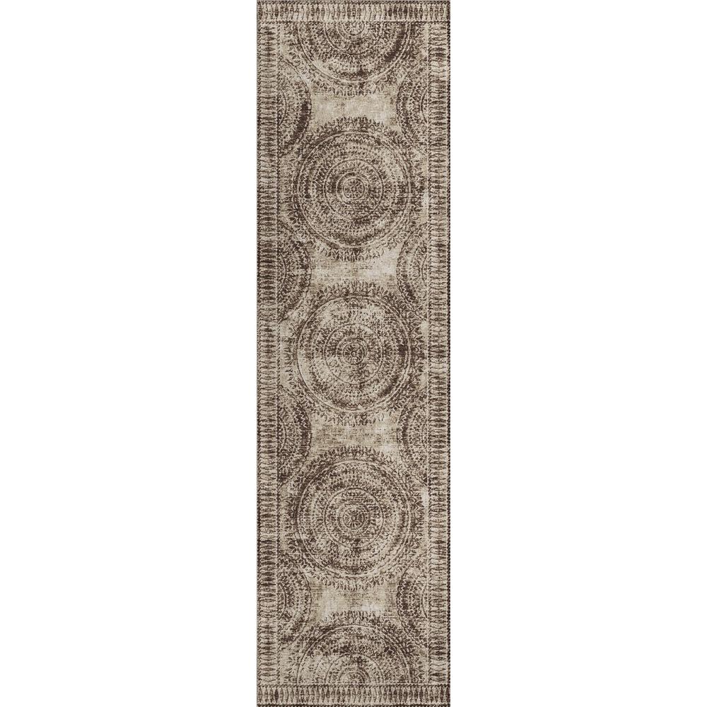 Indoor/Outdoor Sedona SN7 Taupe Washable 2'3" x 7'6" Runner Rug. Picture 1