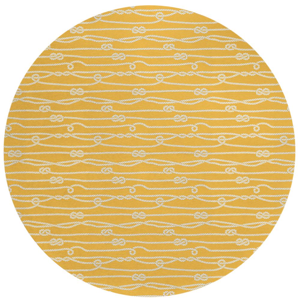 Indoor/Outdoor Harpswell AHP37 Gilded Washable 8' x 8' Round Rug. The main picture.