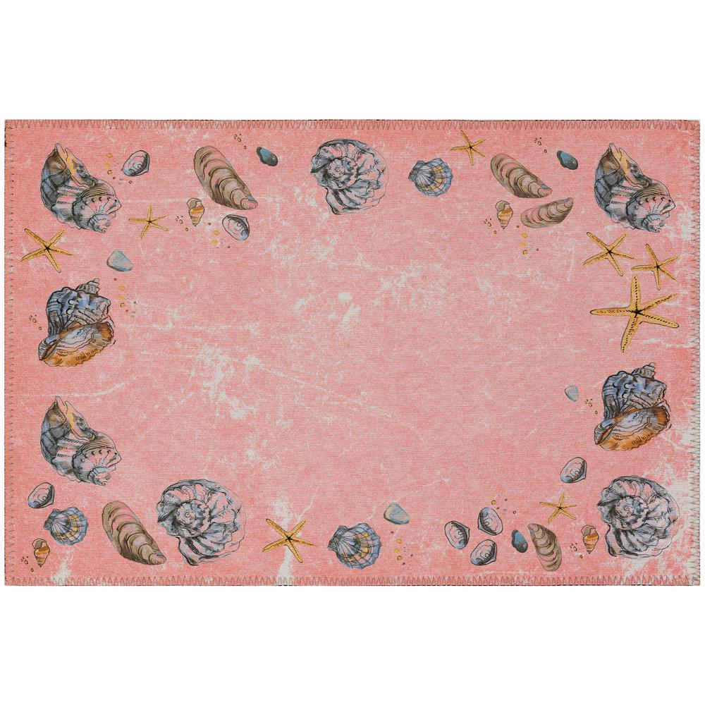 Indoor/Outdoor Surfside ASR39 Peach Washable 1'8" x 2'6" Rug. Picture 1