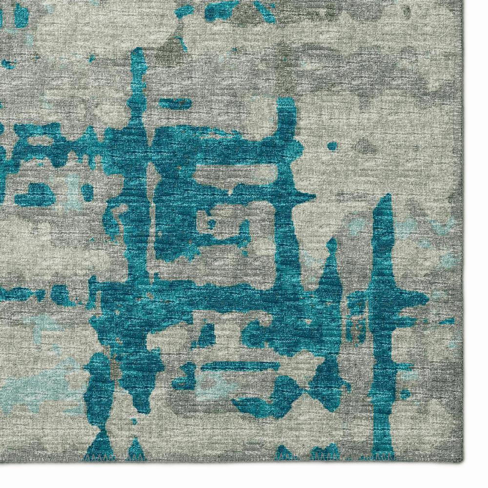 Bravado Peacock Contemporary Abstract 1'8" x 2'6" Accent Rug Peacock ABV35. Picture 2