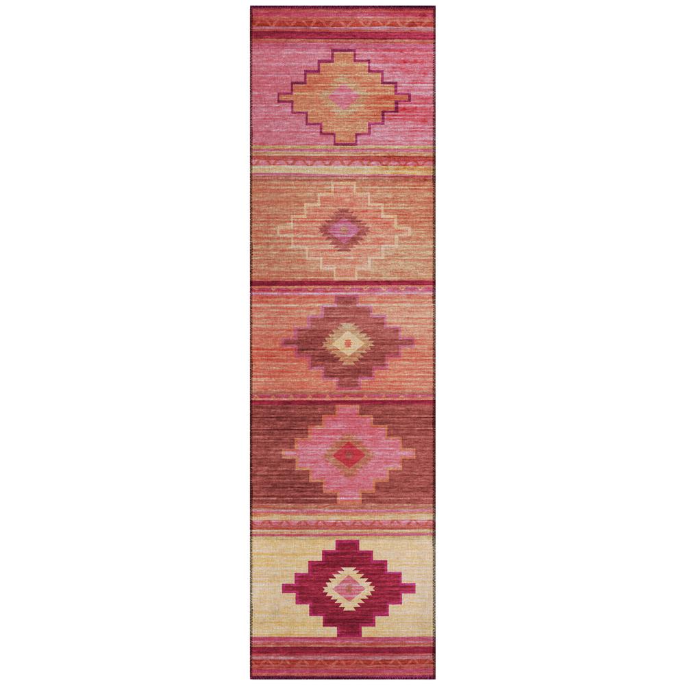 Indoor/Outdoor Sonora ASO31 Pink Washable 2'3" x 7'6" Runner Rug. Picture 1