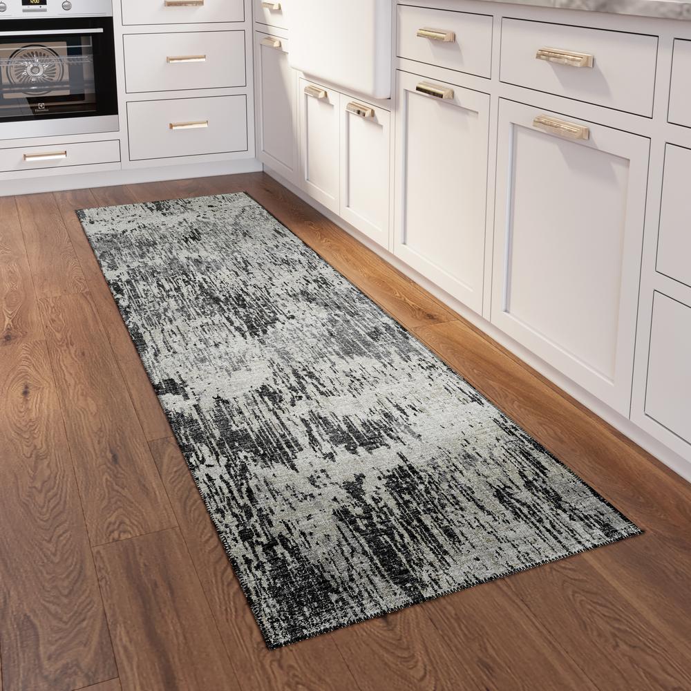 Indoor/Outdoor Accord AAC31 Gray Washable 2'3" x 7'6" Runner Rug. Picture 2