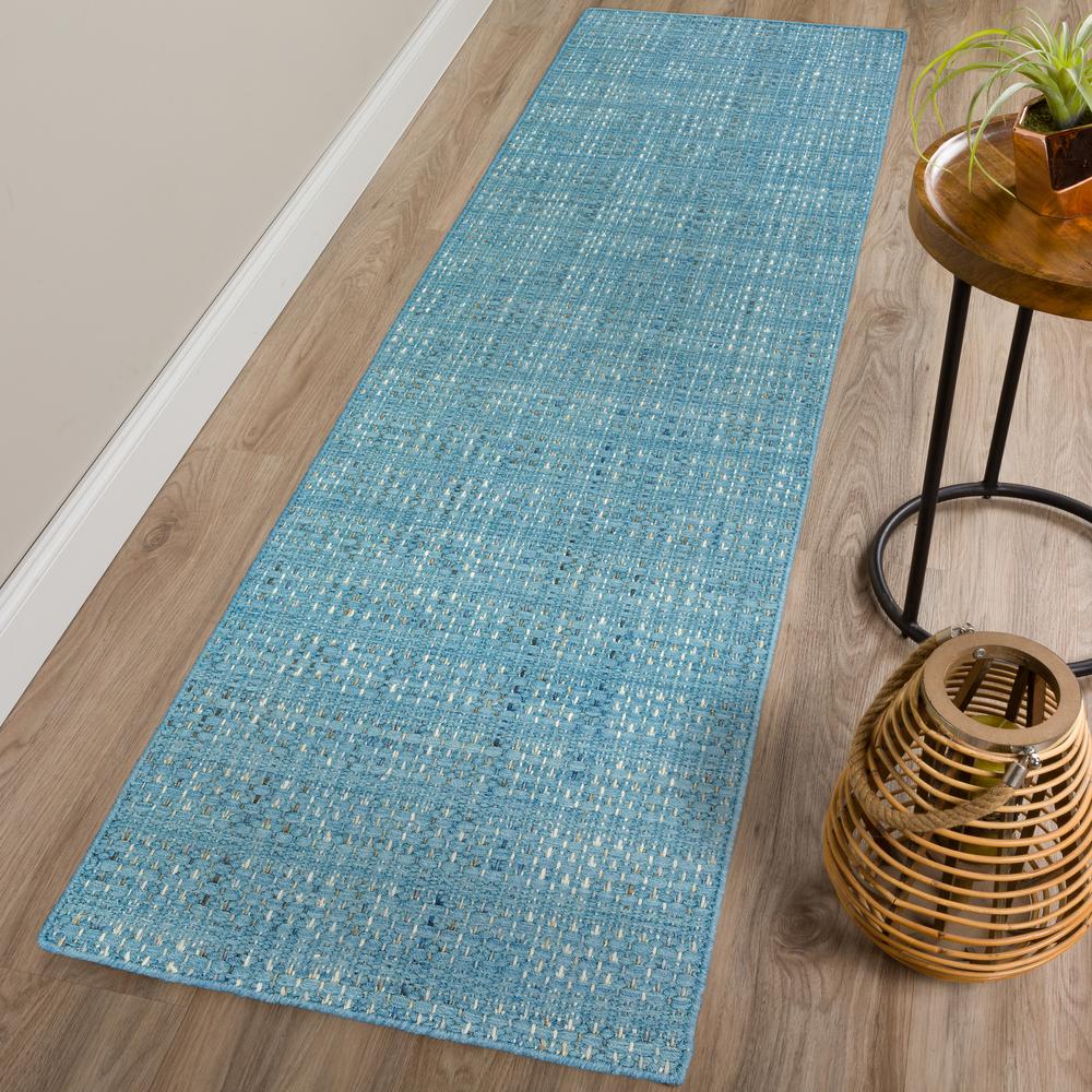 Addison Montana Casual Muti-tonal Solid Blue 2’3" x 7’6" Runner Rug. Picture 1