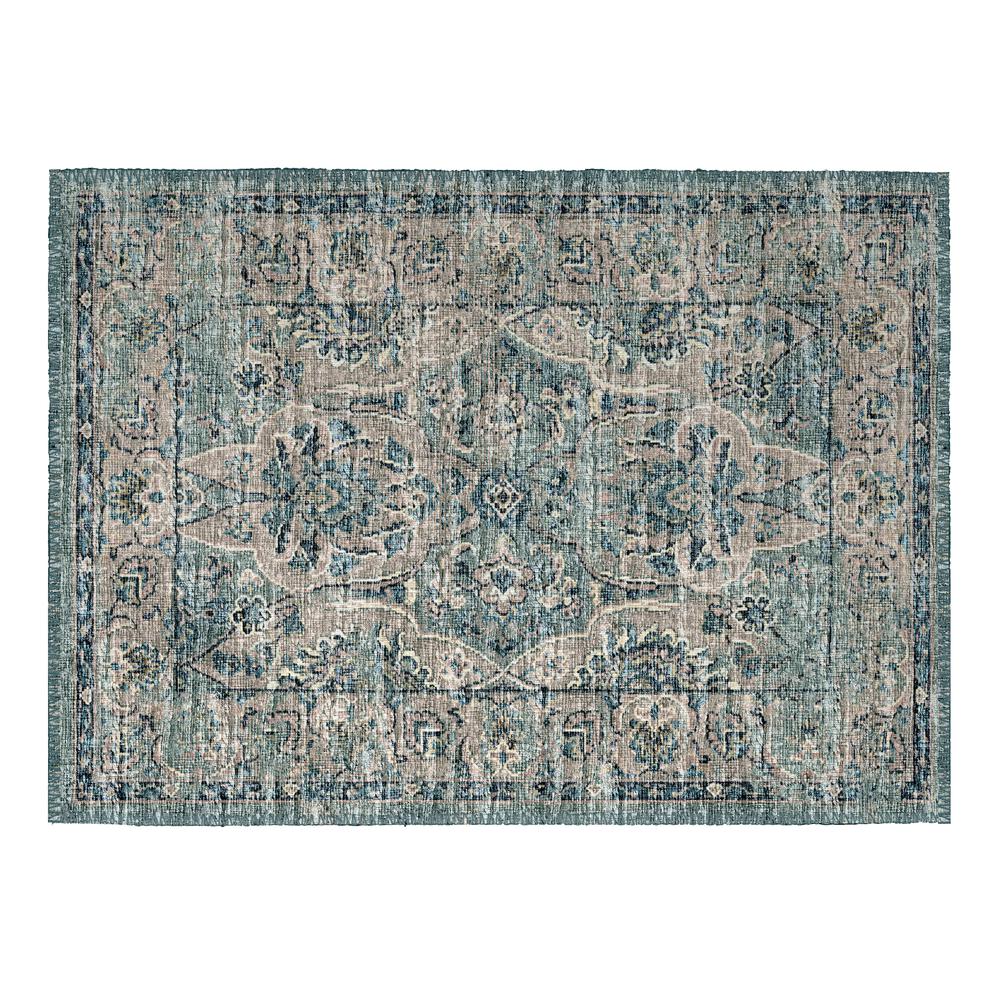 Indoor/Outdoor Marbella MB5 Mineral Blue Washable 1'8" x 2'6" Rug. Picture 1