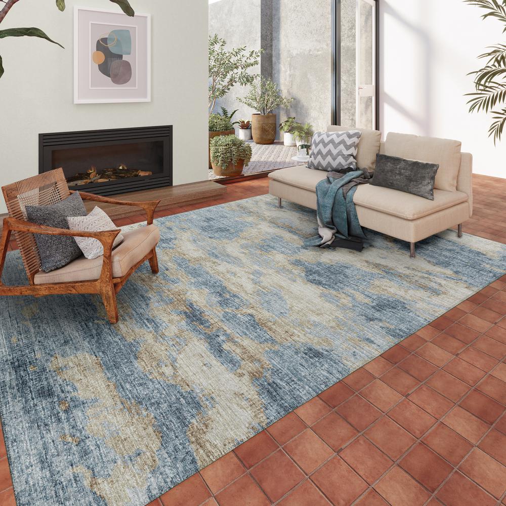 Indoor Accord AAC36 Blue Washable 10' x 14' Rug. Picture 2