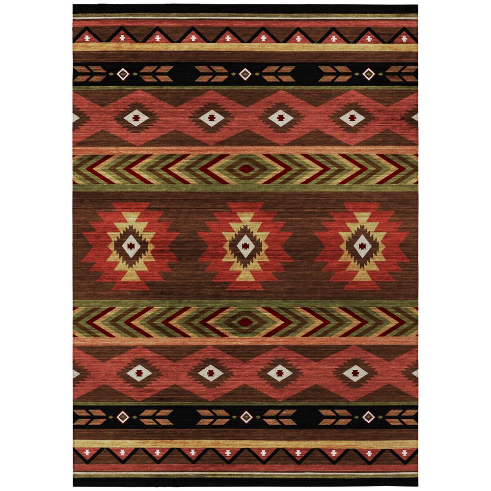 Indoor/Outdoor Phoenix PH3 Chocolate Washable 10' x 14' Rug. The main picture.