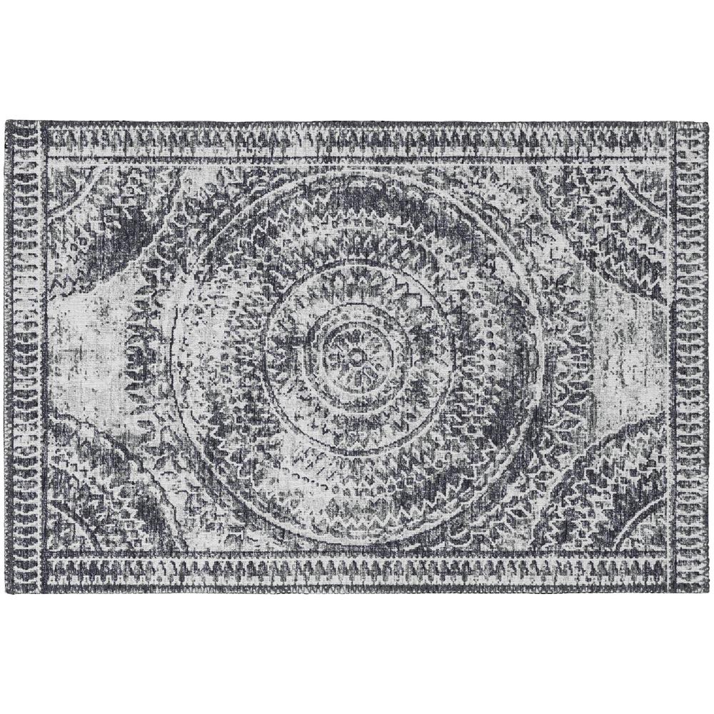 Indoor/Outdoor Sedona SN7 Pewter Washable 1'8" x 2'6" Rug. Picture 1