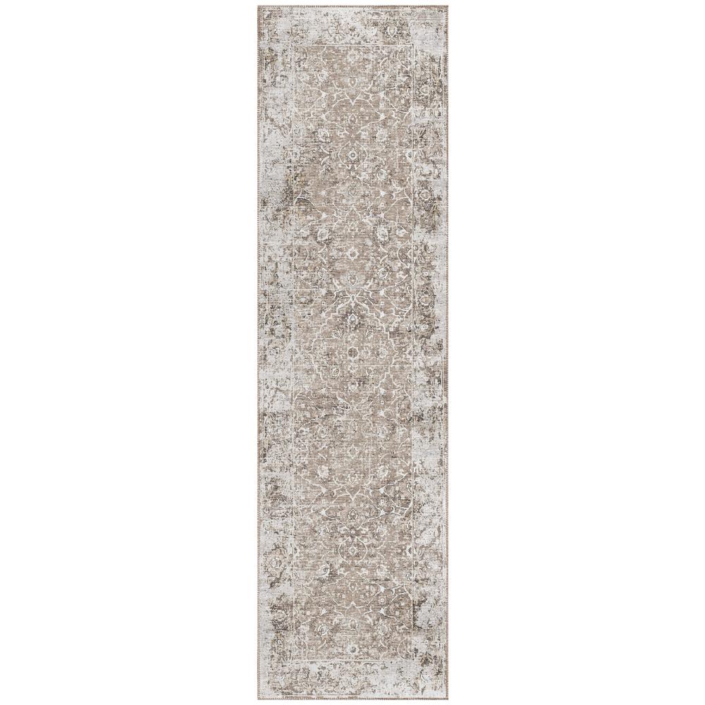 Indoor/Outdoor Marbella MB2 Taupe Washable 2'3" x 7'6" Runner Rug. Picture 1