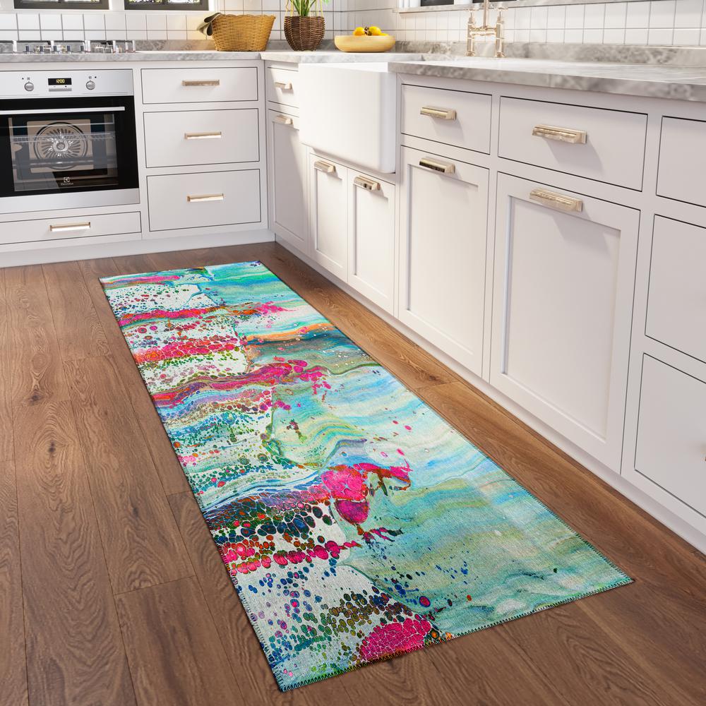 Karina Melody Modern Abstract 2'3" x 7'6" Runner Rug Melody AKC32. Picture 1