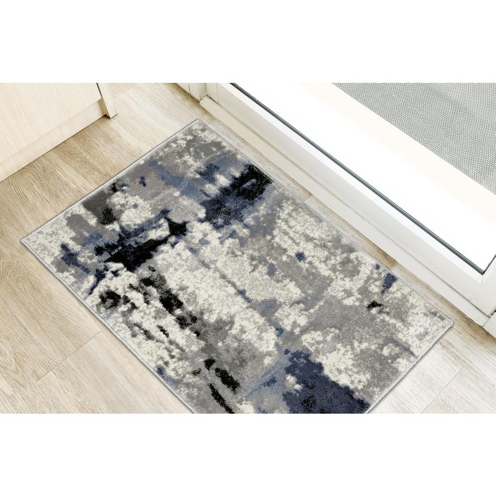 Addison Dayton Transitional Abstract Grey 1'8" x 2'6" Accent Rug. Picture 1