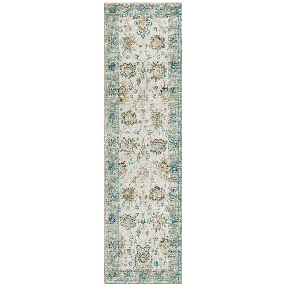 Indoor/Outdoor Marbella MB6 Ivory Washable 2'3" x 7'6" Runner Rug. Picture 1