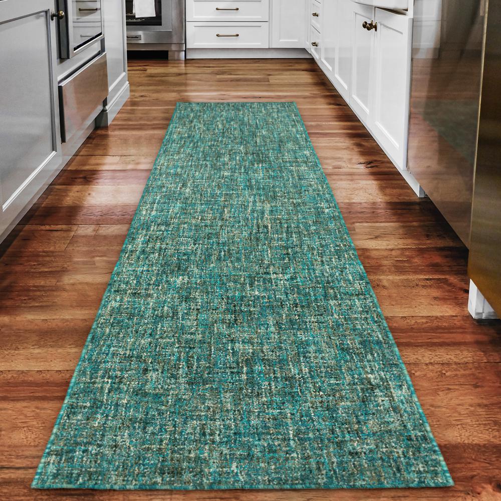 Addison Winslow Active Solid Peacock 2’3" x 7’6" Runner Rug. The main picture.