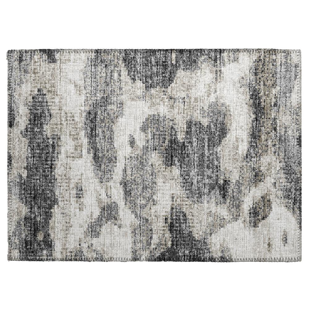 Indoor/Outdoor Accord AAC36 Black Washable 1'8" x 2'6" Rug. Picture 1