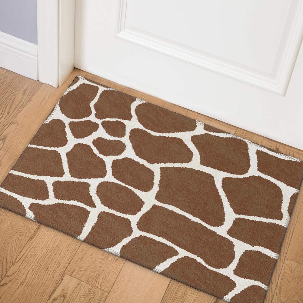Indoor/Outdoor Mali ML4 Chocolate Washable 1'8" x 2'6" Rug. Picture 2