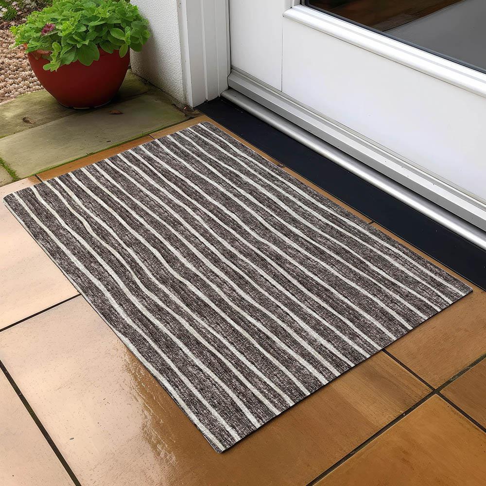 Indoor/Outdoor Laidley LA1 Chocolate Washable 1'8" x 2'6" Rug. Picture 8
