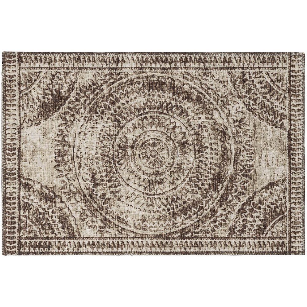 Indoor/Outdoor Sedona SN7 Taupe Washable 1'8" x 2'6" Rug. Picture 1