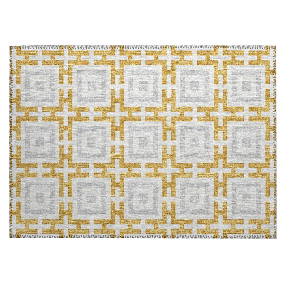 Indoor/Outdoor Marlo MO1 Gold Washable 1'8" x 2'6" Rug. The main picture.
