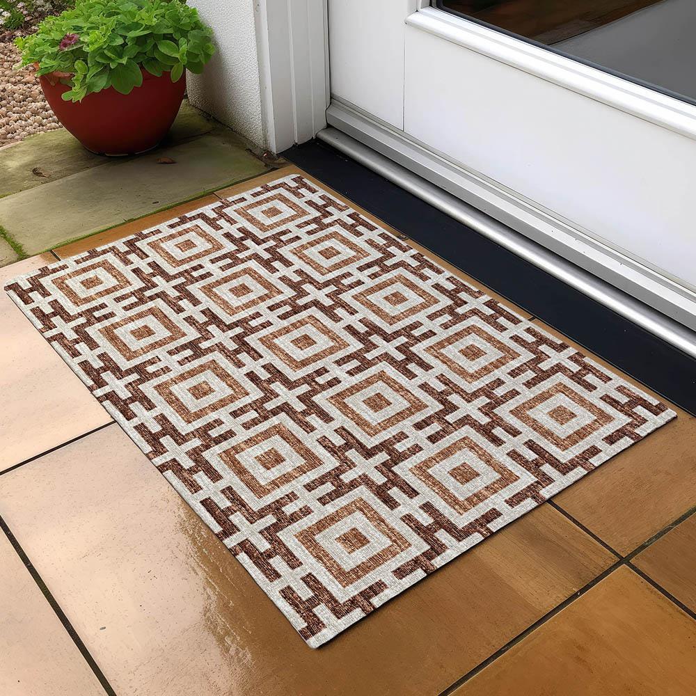 Indoor/Outdoor Marlo MO1 Paprika Washable 1'8" x 2'6" Rug. Picture 8