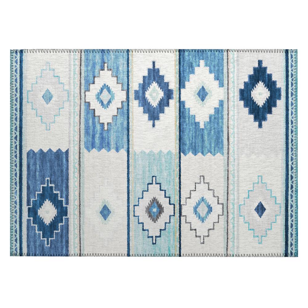 Indoor/Outdoor Sonora ASO31 Blue Washable 1'8" x 2'6" Rug. Picture 1