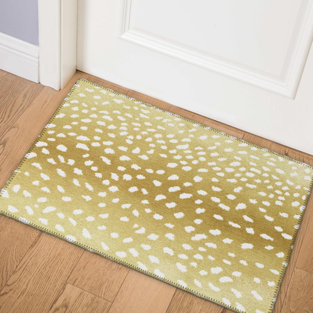 Indoor/Outdoor Mali ML3 Gold Washable 1'8" x 2'6" Rug. Picture 2