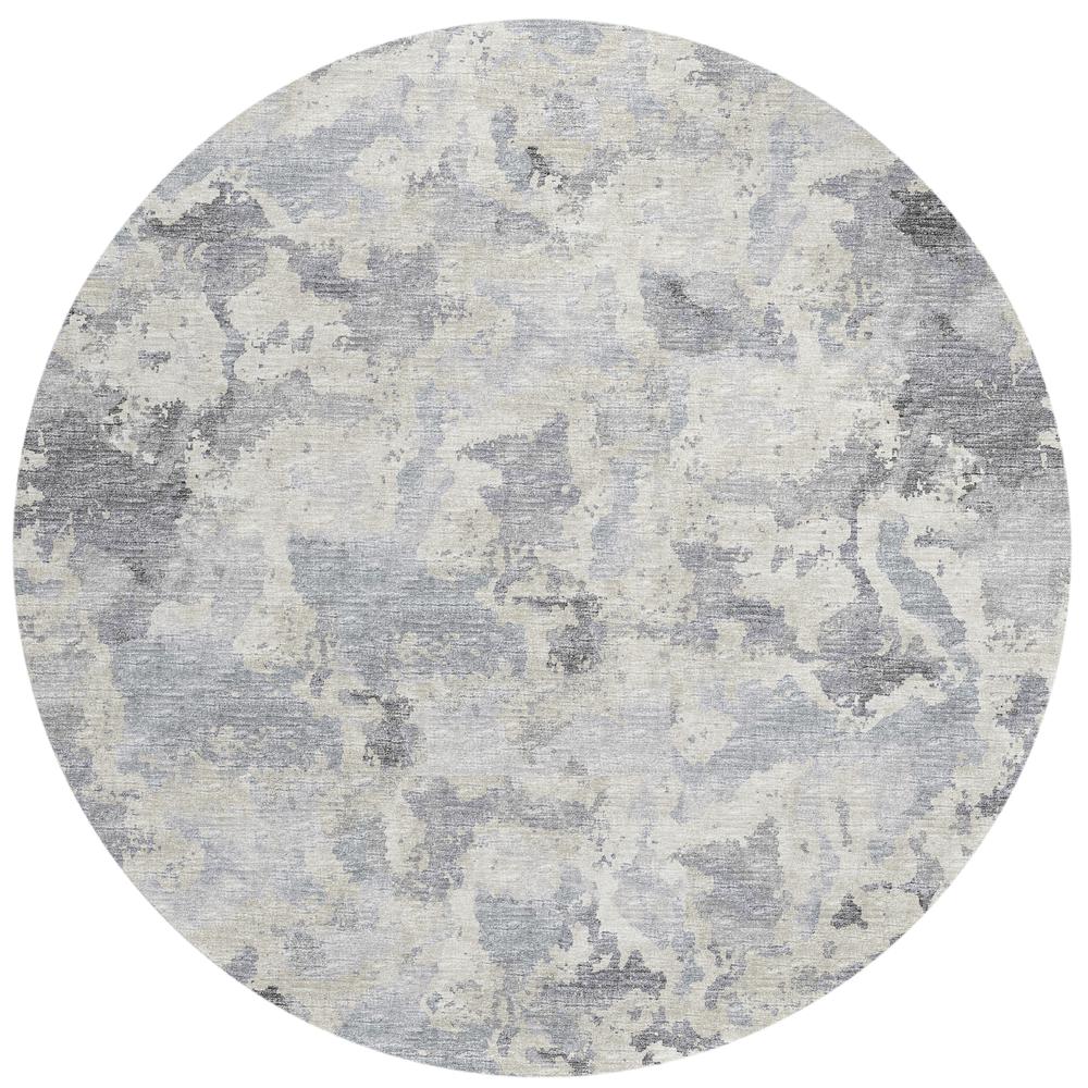 Indoor/Outdoor Accord AAC32 Gray Washable 8' x 8' Round Rug. Picture 1