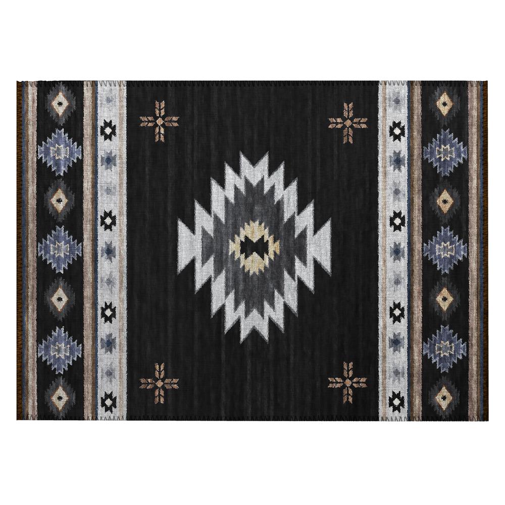 Indoor/Outdoor Sonora ASO34 Midnight Washable 1'8" x 2'6" Rug. Picture 1