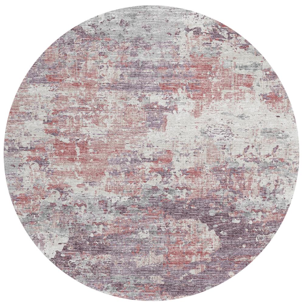 Indoor/Outdoor Accord AAC34 Pink Washable 8' x 8' Round Rug. Picture 1