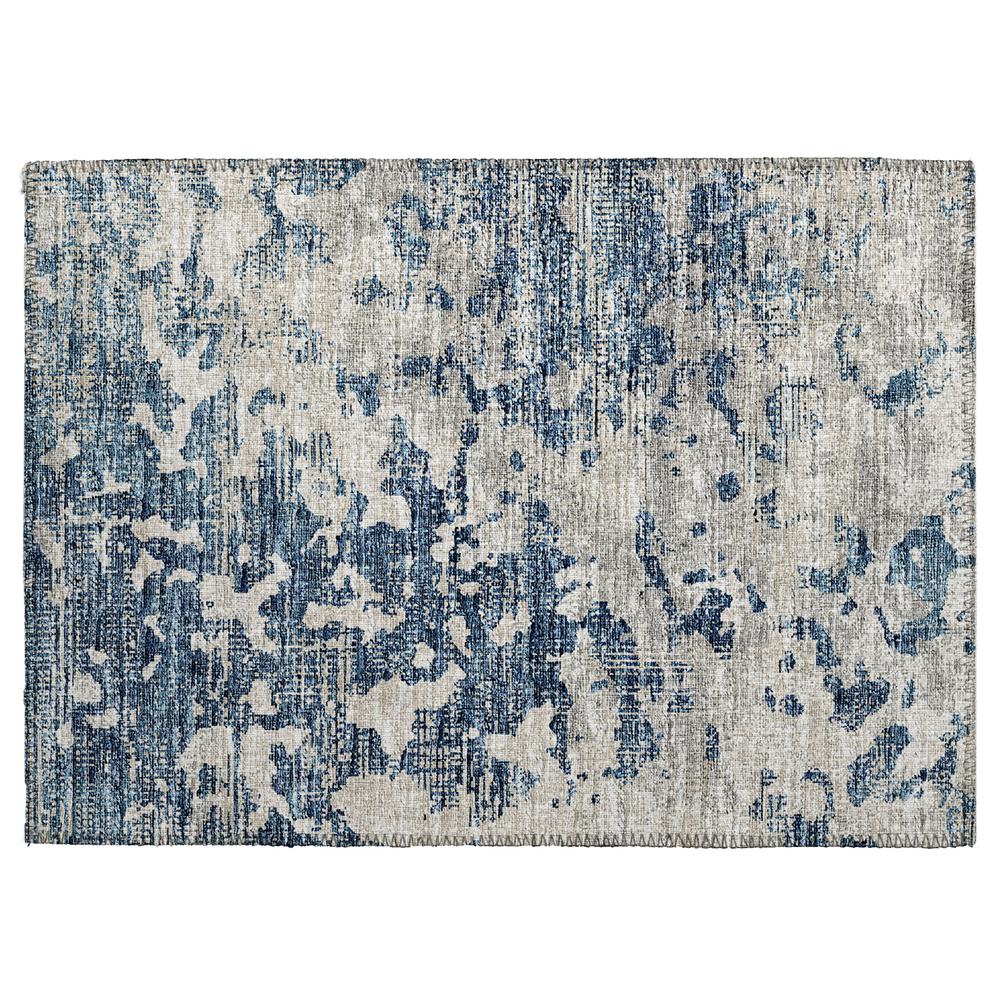 Indoor/Outdoor Accord AAC35 Blue Washable 1'8" x 2'6" Rug. Picture 1