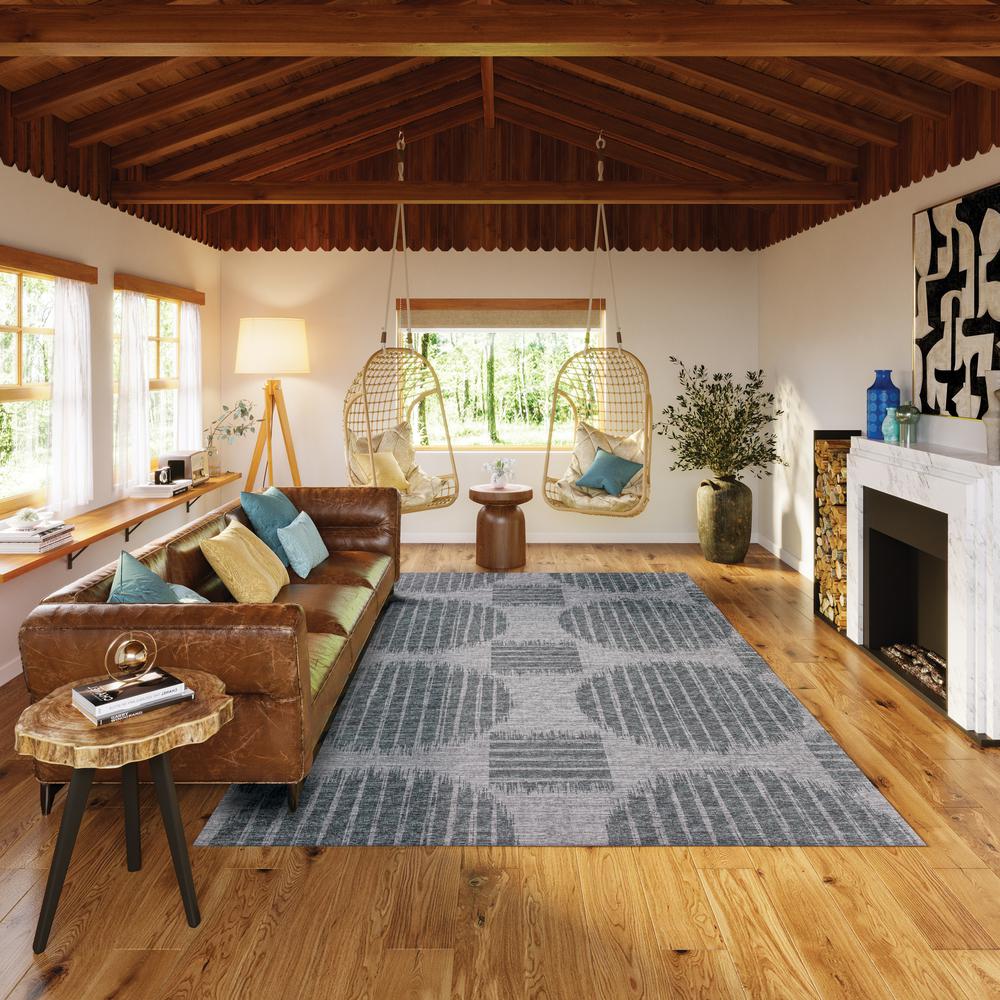 Indoor/Outdoor Sedona SN13 Pewter Washable 10' x 14' Rug. Picture 8