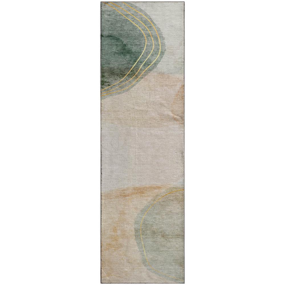 Luxury Washable Odyssey OY16 Beige 2'3" x 7'6" Rug. Picture 1