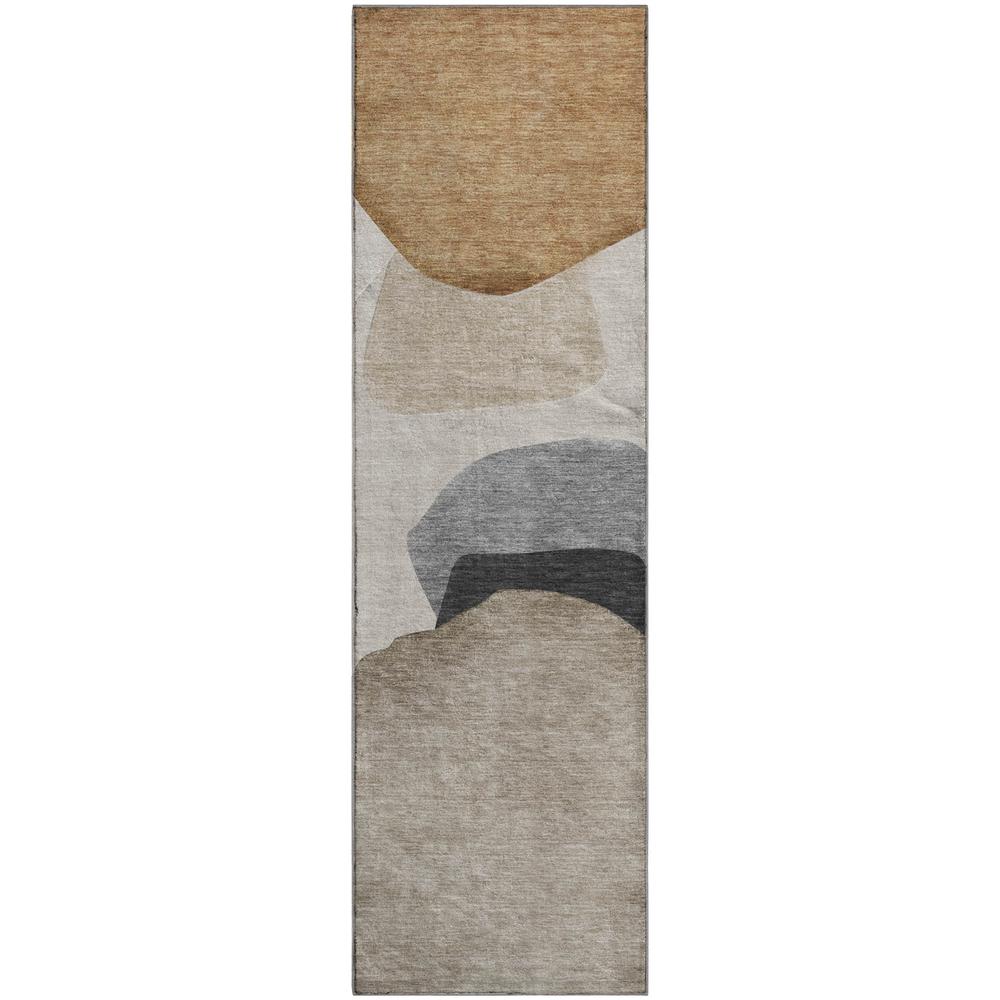 Luxury Washable Odyssey OY17 Taupe 2'3" x 7'6" Rug. Picture 1
