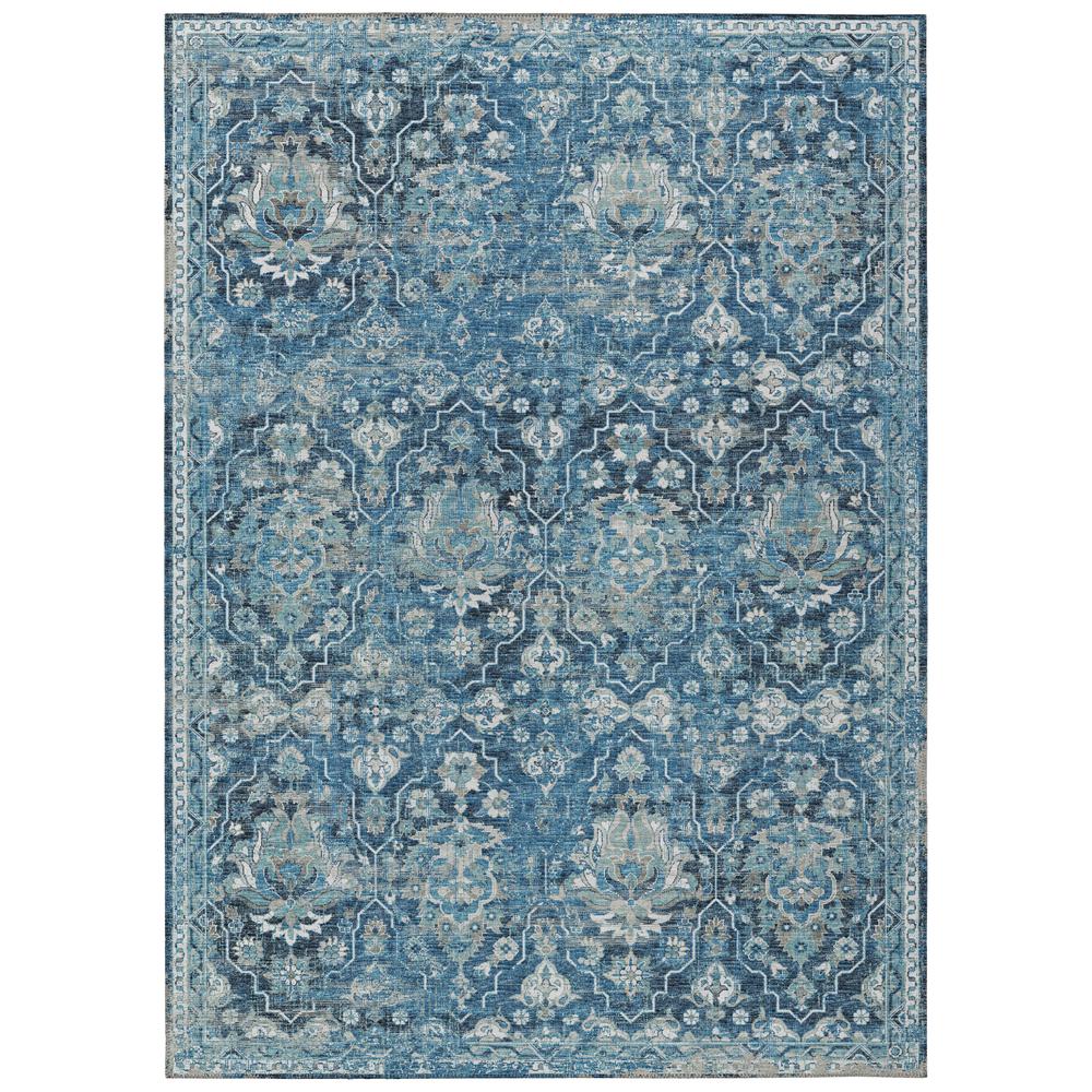 Indoor/Outdoor Marbella MB4 Navy Washable 3' x 5' Rug. The main picture.