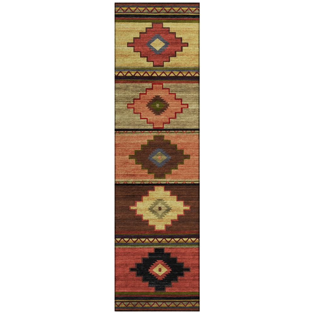 Indoor/Outdoor Sonora ASO31 Paprika Washable 2'3" x 7'6" Runner Rug. Picture 1