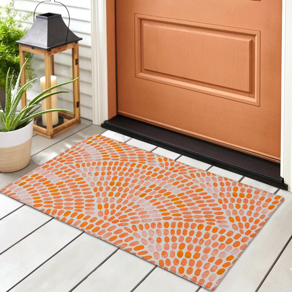 Indoor/Outdoor Surfside ASR37 Peach Washable 1'8" x 2'6" Rug. Picture 2