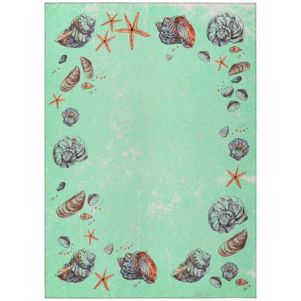Indoor/Outdoor Surfside ASR39 Green Washable 10' x 14' Rug. The main picture.
