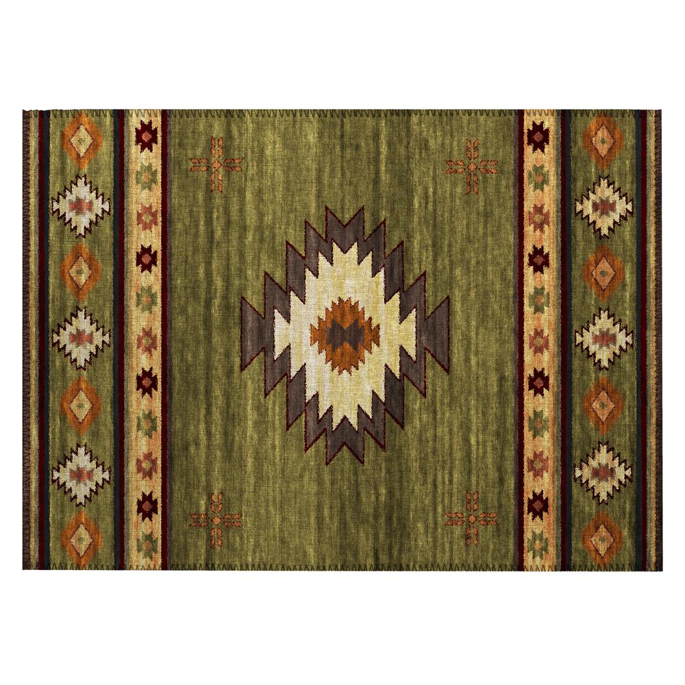 Indoor/Outdoor Sonora ASO34 Green Washable 1'8" x 2'6" Rug. Picture 1