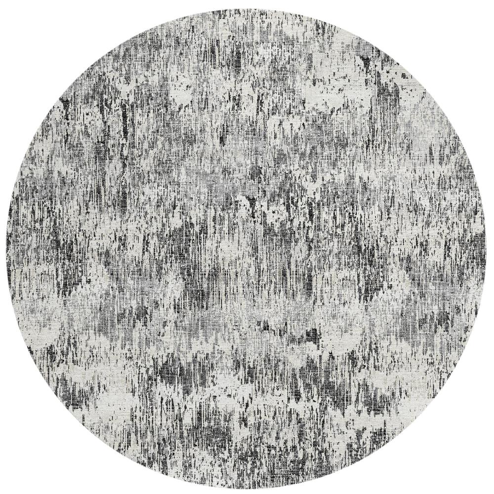 Indoor/Outdoor Accord AAC31 Gray Washable 8' x 8' Round Rug. Picture 1