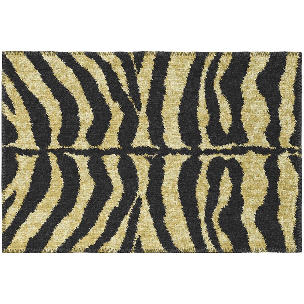 Indoor/Outdoor Mali ML1 Gold Washable 1'8" x 2'6" Rug. The main picture.
