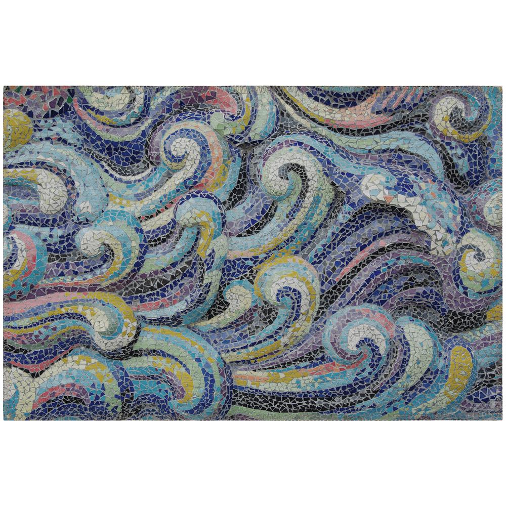 Indoor/Outdoor Surfside ASR44 Stormy Washable 1'8" x 2'6" Rug. Picture 1