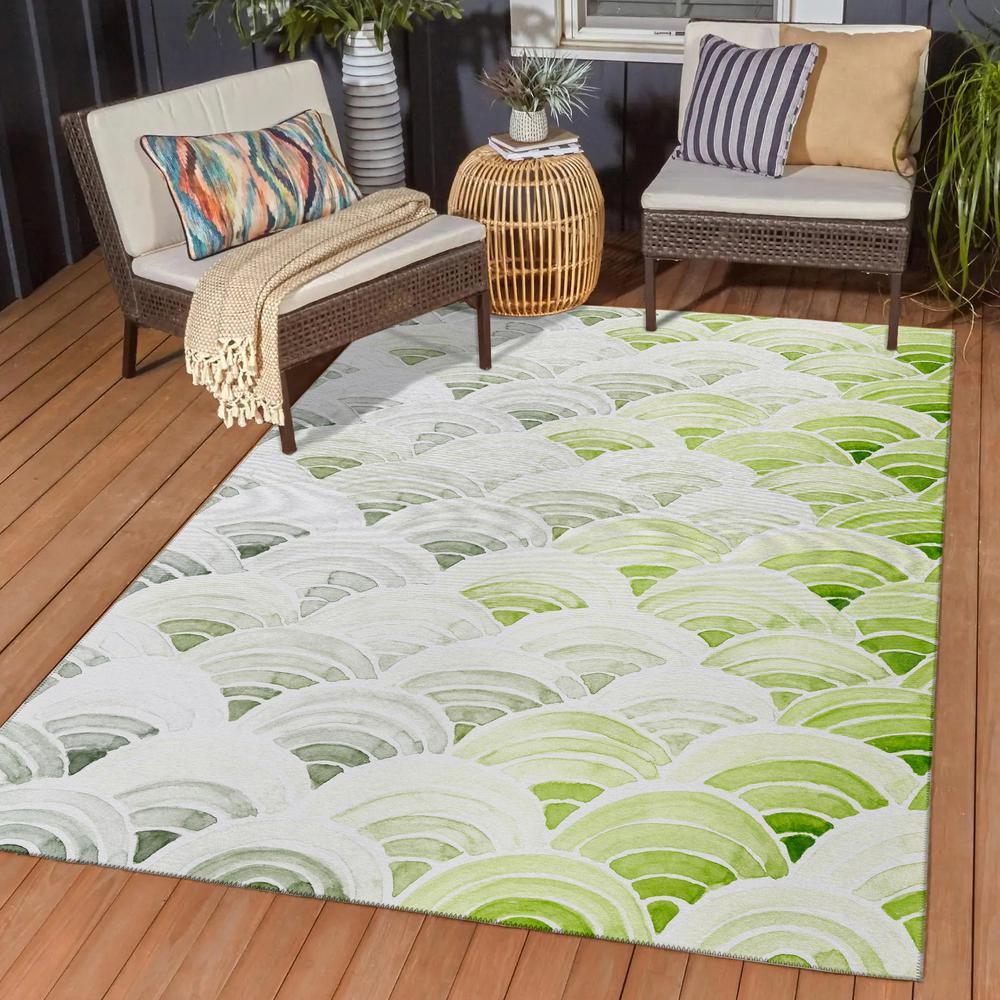 Indoor/Outdoor Seabreeze SZ5 Lime-In Washable 2'6" x 3'10" Rug. Picture 7