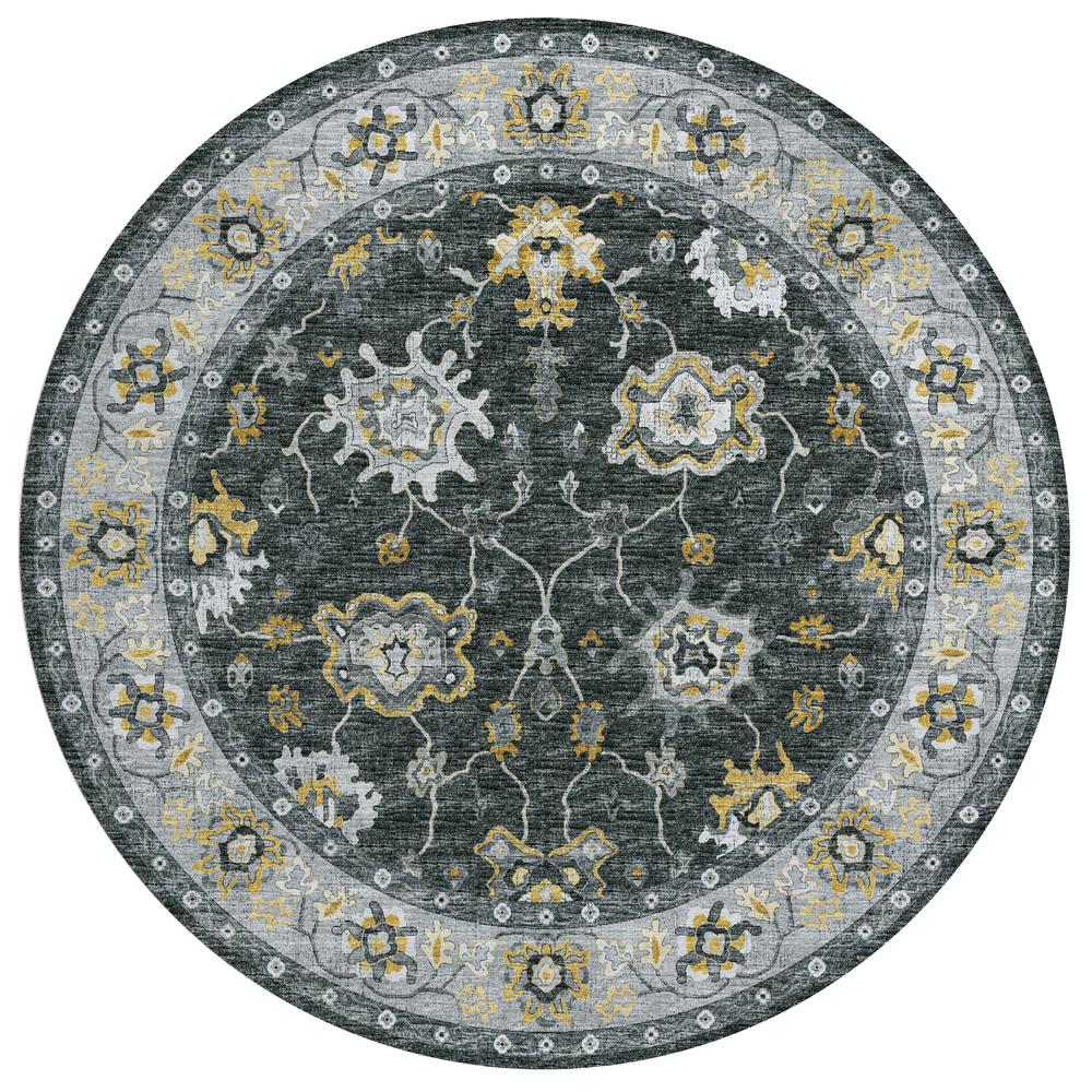 Indoor/Outdoor Marbella MB6 Midnight Washable 8' x 8' Round Rug. Picture 1