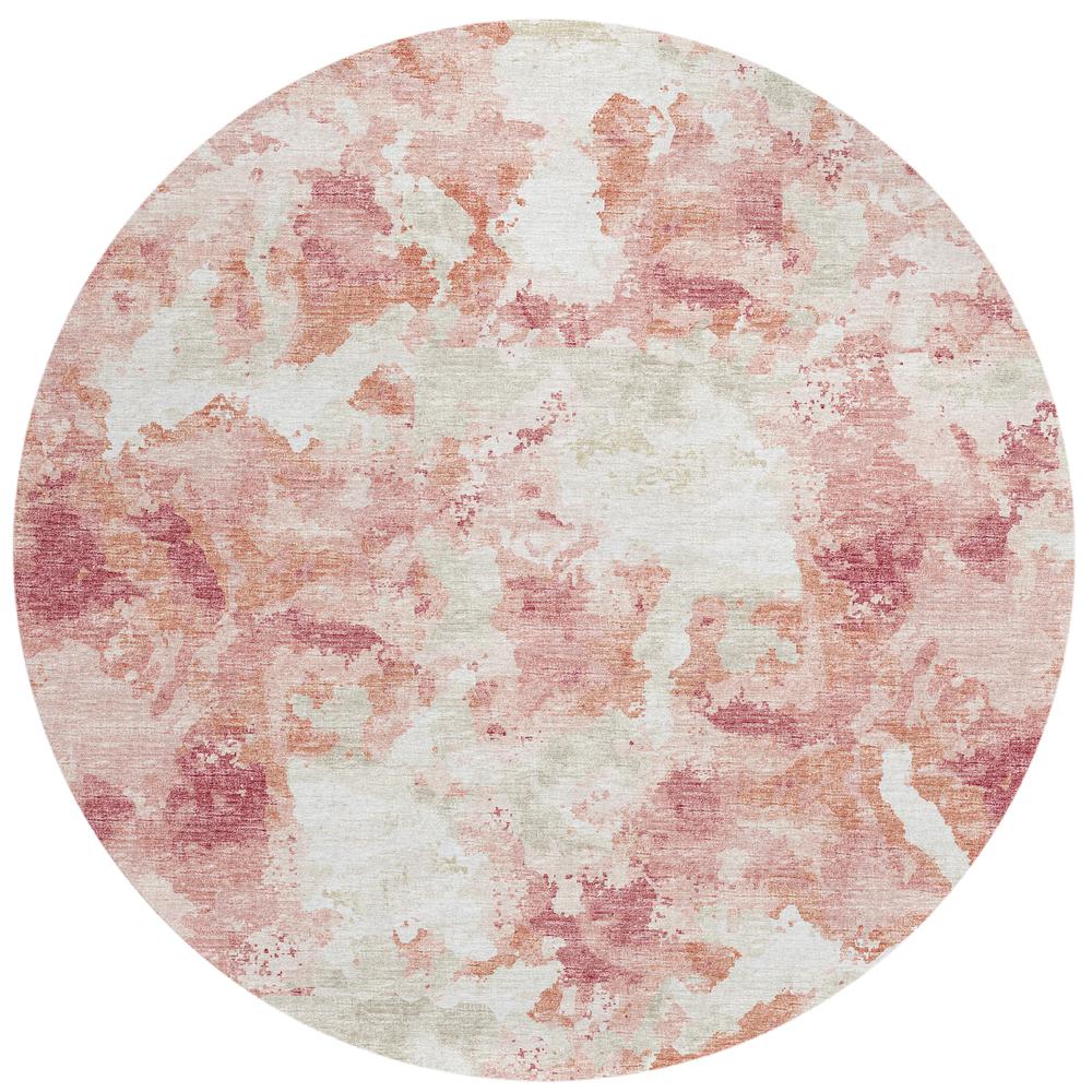 Indoor/Outdoor Accord AAC32 Pink Washable 8' x 8' Round Rug. Picture 1