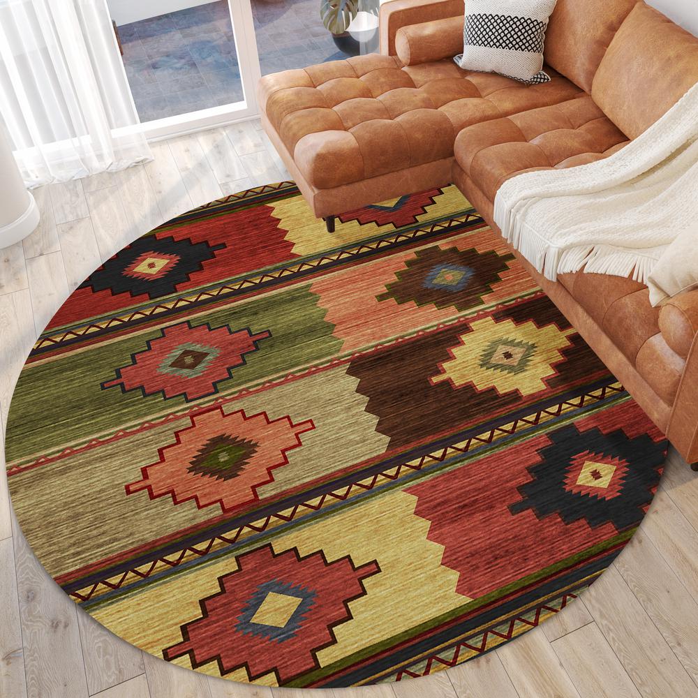 Indoor/Outdoor Phoenix PH1 Canyon Washable 8' x 8' Round Rug. Picture 2
