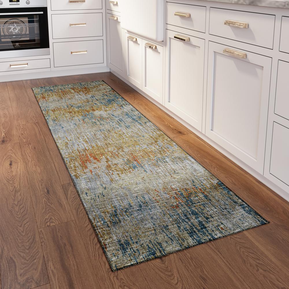 Indoor/Outdoor Accord AAC31 Gilded Washable 2'3" x 7'6" Runner Rug. Picture 2
