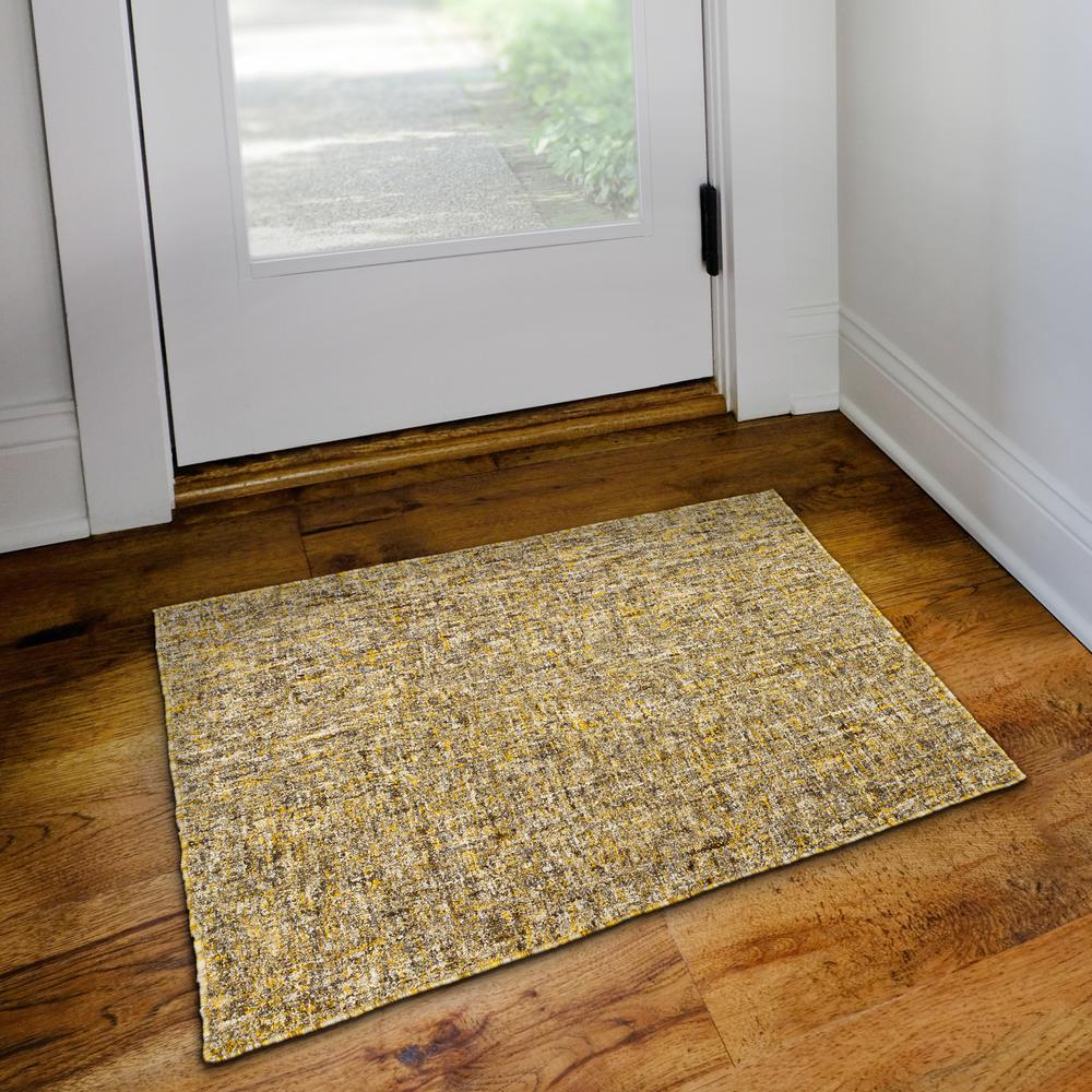 Addison Winslow Active Solid Gold 2’ x 3’ Accent Rug. Picture 1