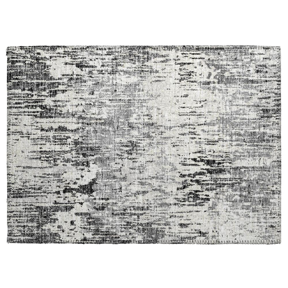 Indoor/Outdoor Accord AAC31 Gray Washable 1'8" x 2'6" Rug. The main picture.