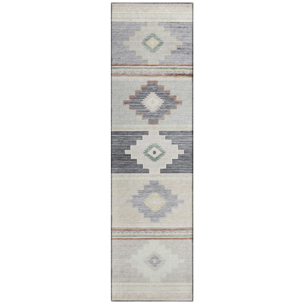 Indoor/Outdoor Sonora ASO31 Gray Washable 2'3" x 7'6" Runner Rug. Picture 1