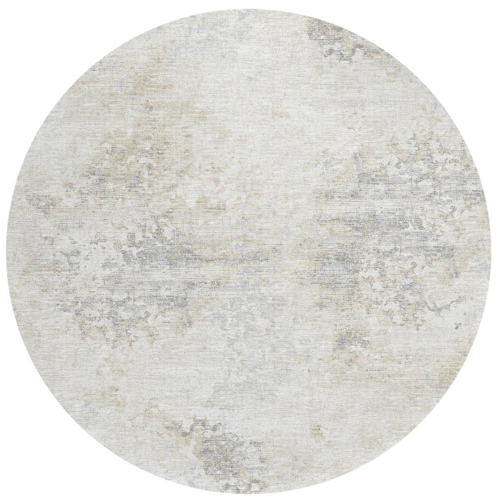 Indoor/Outdoor Accord AAC35 Ivory Washable 8' x 8' Round Rug. Picture 1