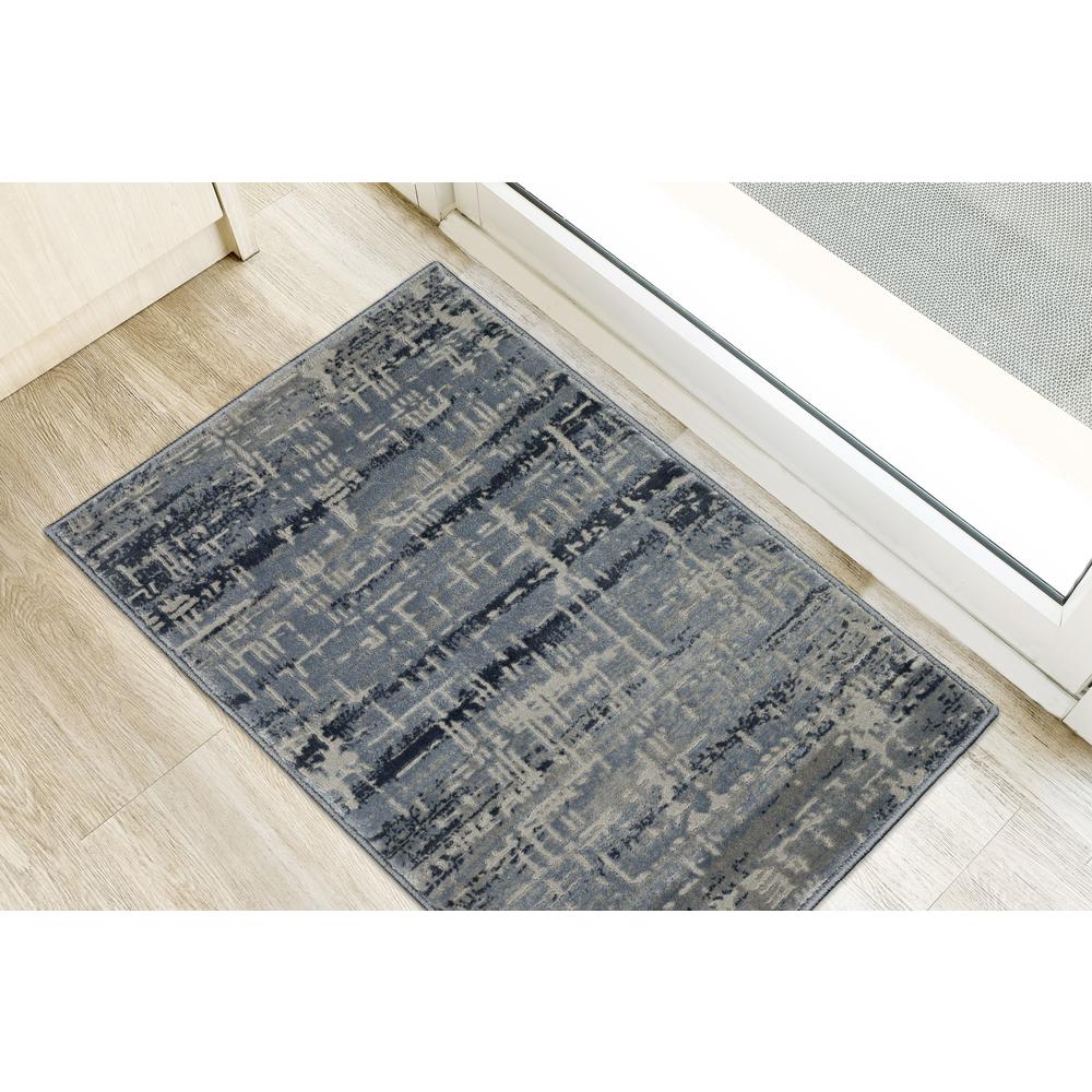 Addison Dayton Distressed Crosshatch River 1'8" x 2'6" Accent Rug. Picture 1