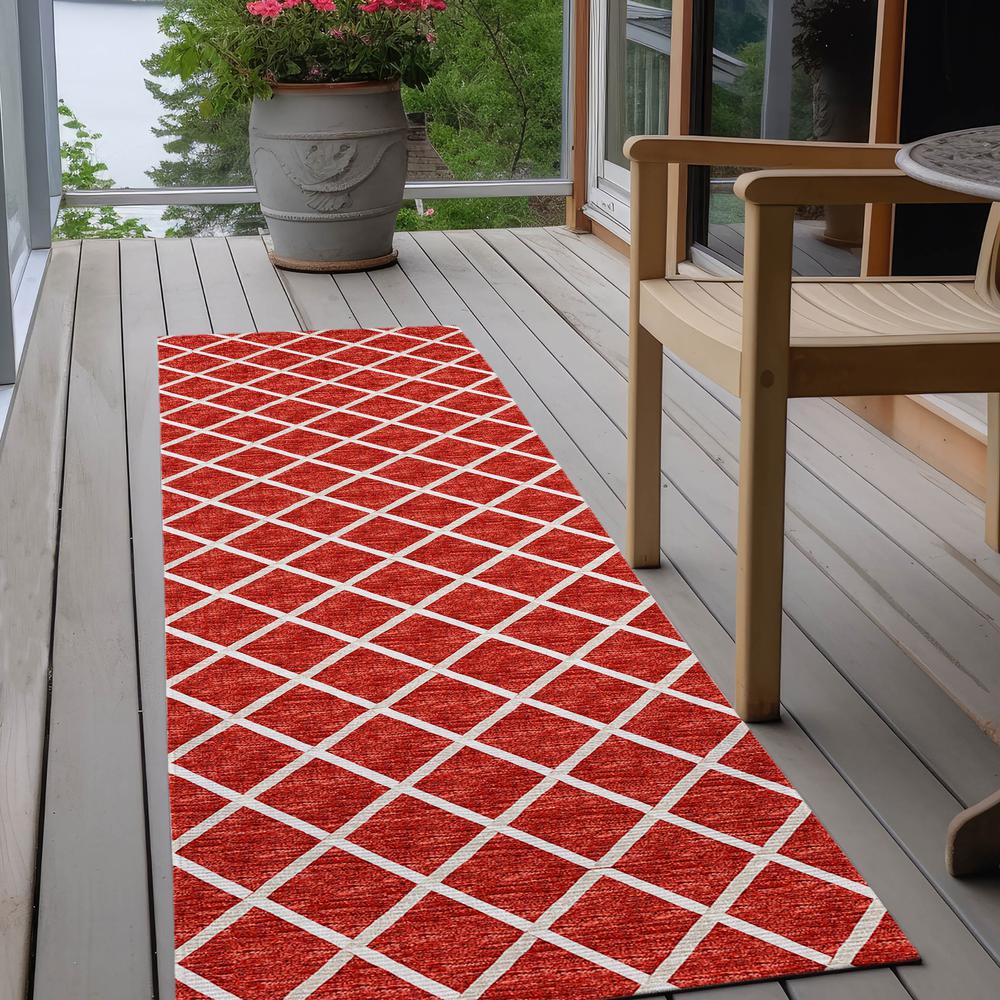 Indoor/Outdoor York YO1 Red Washable 2'3" x 10' Rug. Picture 9